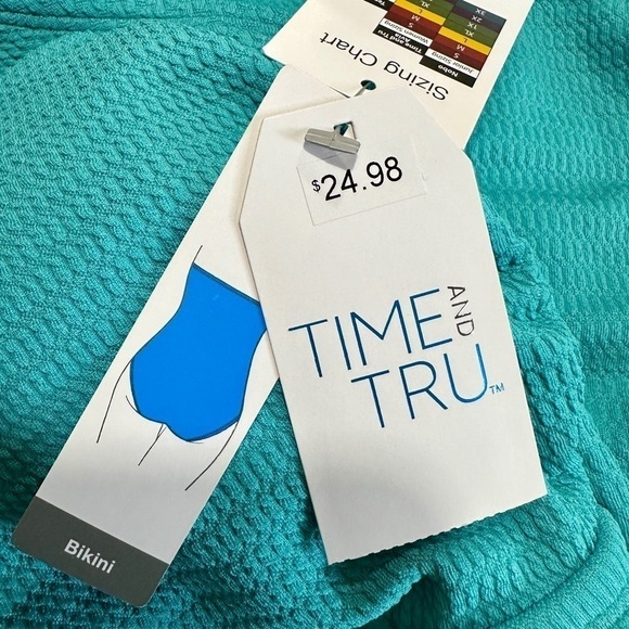 TIME & TRU, NWT, WOMENS, 1 PIECE SWIMSUIT. TURQUOISE COLOR. SIZE 1X(16W-18W) - Picture 5 of 10